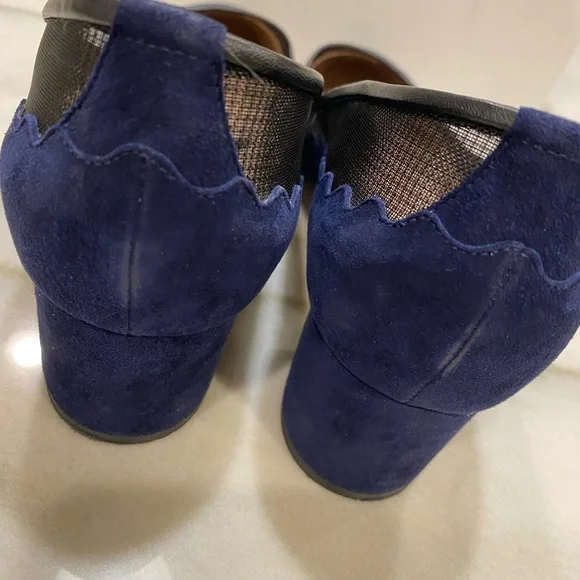 Chloe Heels size 40 Navy Suede Black Mesh - Picture 8 of 16